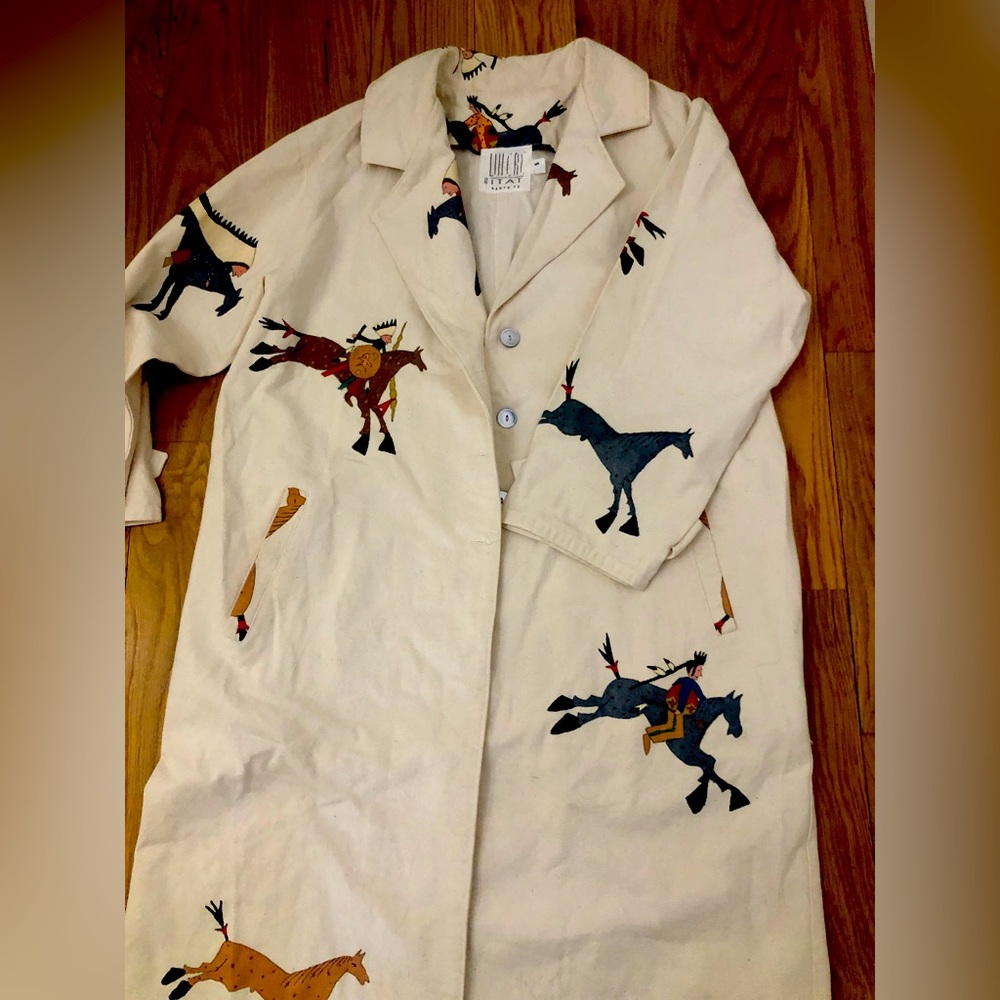 Fantastic hand painted Santa Fe DD Ranch Style Duster